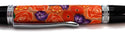 Orange Polymer Clay w/ Purple Flowers - 1081