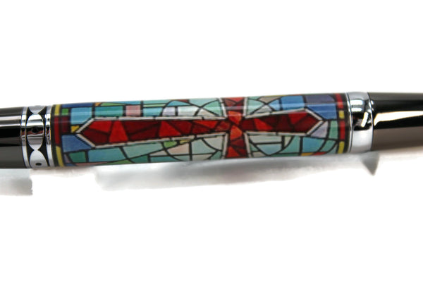 Cross in Stained Glass Window - 1024