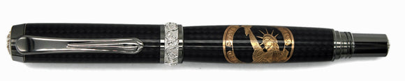 Liberty Coin on Black Carbon Fiber - 1005