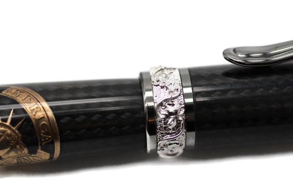 Liberty Coin on Black Carbon Fiber - 1005