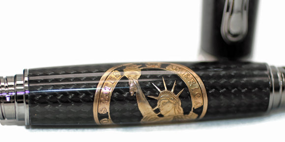 Liberty Coin on Black Carbon Fiber - 1005