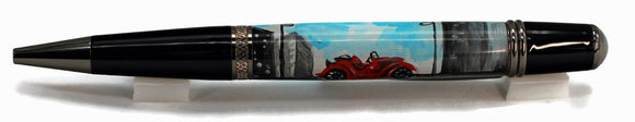 Hand Painted Red Convertible - 1089