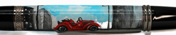 Hand Painted Red Convertible - 1089