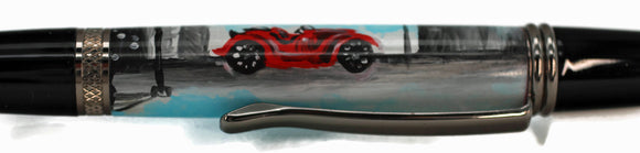 Hand Painted Red Convertible - 1089