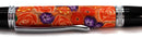 Orange Polymer Clay w/ Purple Flowers - 1081-6