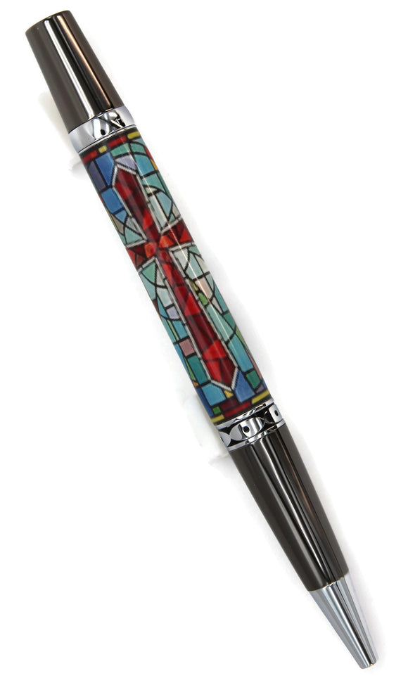 Cross in Stained Glass Window - 1024