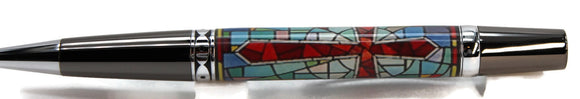 Cross in Stained Glass Window - 1024